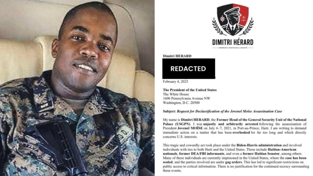 Dimitri Hérard demande la déclassification des dossiers sur l’assassinat de Jovenel Moïse