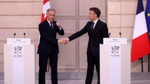 « Nous nous réjouissons de pouvoir travailler de concert avec le Canada pour relancer une perspective de paix dans la région », indique la présidence française. (Illustration) Thomas Padilla/Pool via REUTERS