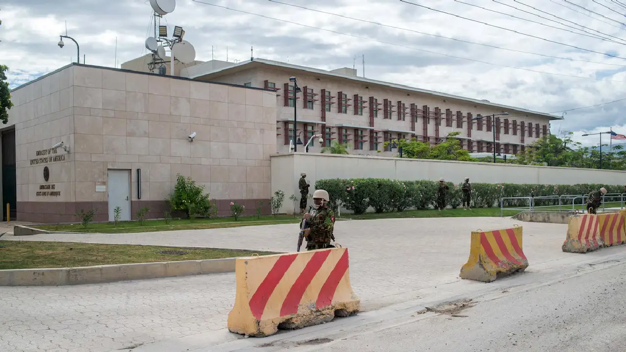 L'ambassade des États-Unis à Port-au-Prince, le 24 juin 2024; Photo : Getty Images / Clarens Siffroy