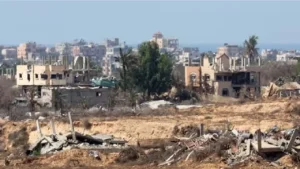 Une vue de la ville de Gaza, le 19 août 2025. (JACK GUEZ / AFP)