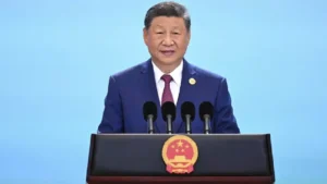 Le président chinois Xi Jinping, lors du banquet pour accueillir les invités internationaux participant au sommet 2025 de l'Organisation de coopération de Shanghai (OCS). Xie Huanchi/Xinhua