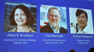 Les lauréats du Prix Nobel de Médecine 2025 : Mary E. Brunkow, Fred Ramsdell et Shimon Sakaguchi, récompensés pour leurs découvertes sur la tolérance immunitaire périphérique. (Photo publiée par apnews.com)