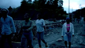 Près de la ville haïtienne de Petit-Goâve, l'ouragan Melissa a provoqué la crue de la rivière La Digue. KEYSTONE/EPA/Mentor David Lorens