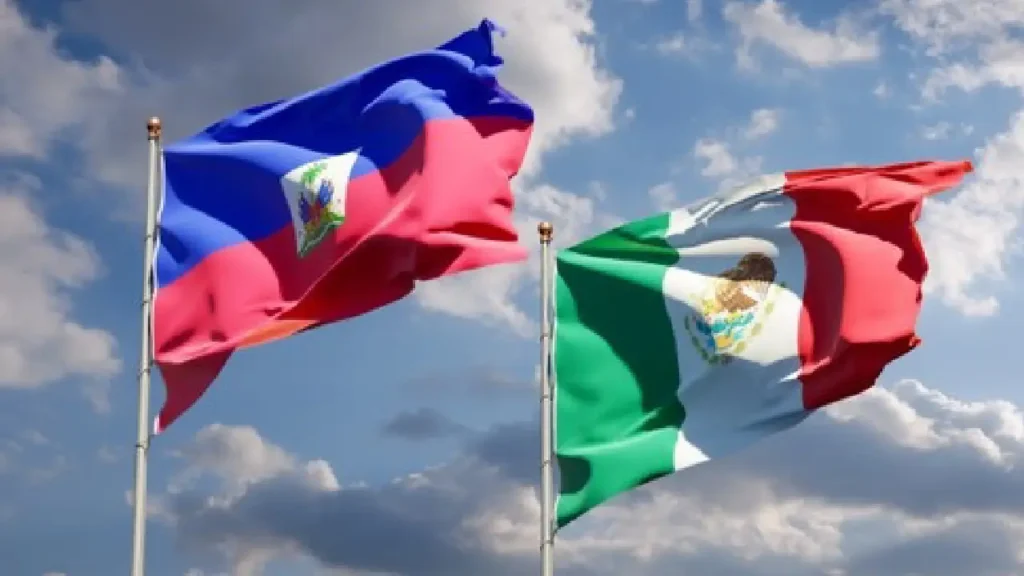 Les drapeaux haïtien et mexicain