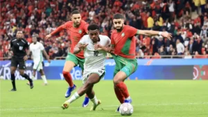 Le match a été serré entre le Maroc et le Nigeria en demi-finale de la CAN 2025, mais les Lions de l'Atlas sont finalement venus à bout des Super Eagles. © AFP