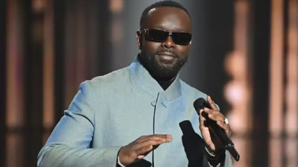 Le chanteur Gims, aux Victoires de la musique, à Boulogne-Billancourt (Hauts-de-Seine), le 14 février 2025. BERTRAND GUAY/AFP