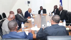 Rencontre entre le CEP et le MENFP pour renforcer le processus électoral. Photo publiée par Cep_haiti