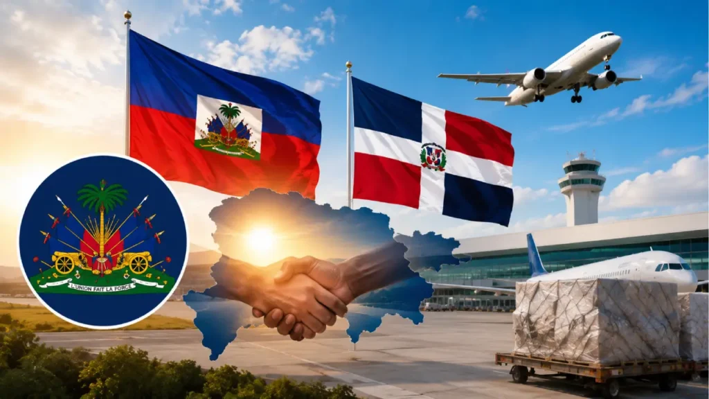 Reprise des vols commerciaux de passagers le 30 mai entre Haiti et la République Dominicaine. Photo générée par l'IA.