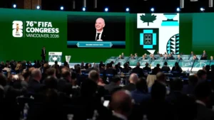 Tenue à Vancouver du 76è congrès de la FIFA. Photo publiée par Inside FIFA.