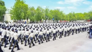 Les récipiendaires de la 36e promotion de la Police nationale d’Haïti. Photo publiée par @PrimatureHT.