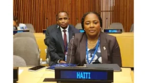 Haïti réaffirme à l’ECOSOC son engagement en faveur d’un développement durable sous la conduite du Premier ministre Alix Didier FILS-AIMÉ. Photo publiée par la Primature Haïtienne.